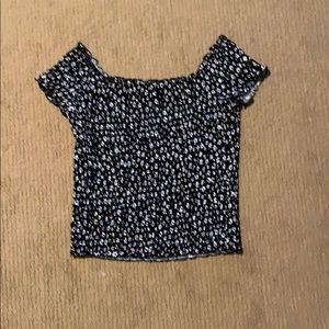 floral off the shoulder crop top